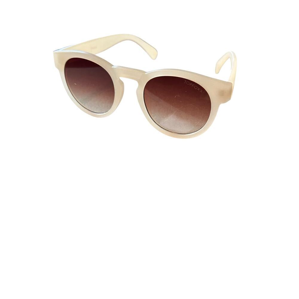 TOPFOXX Women's Beige CHELSEA Brown Lens Round Gradient Sunglasses - Picture 3 of 10